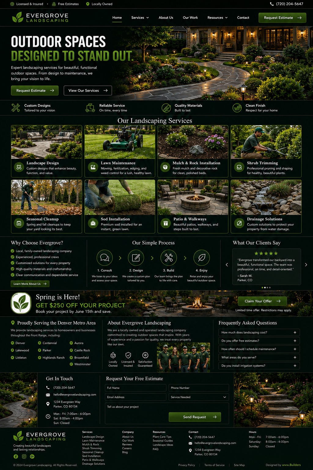 Landscaping WebBite preview